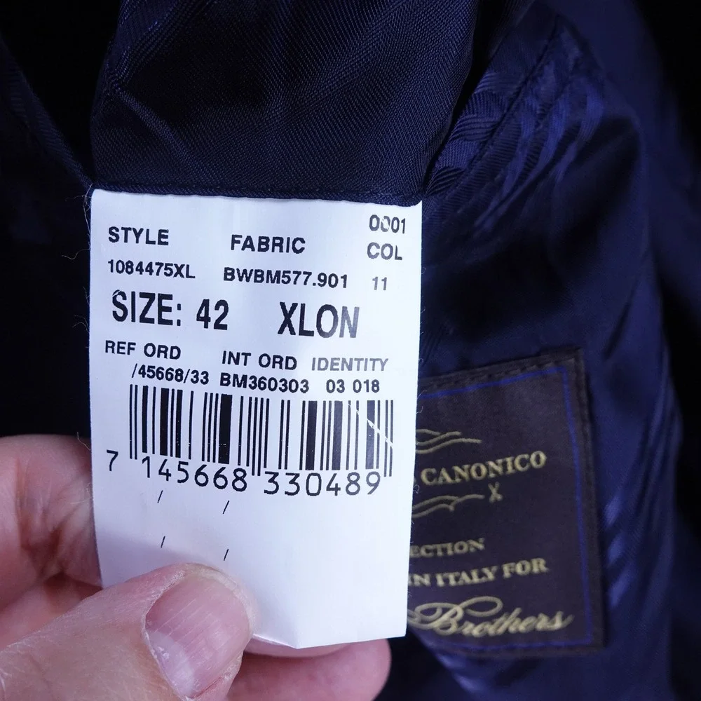 Brooks Brothers Mens 42XL 1818 Regent Blazer Wool Vitale Barberis Canonico Italy